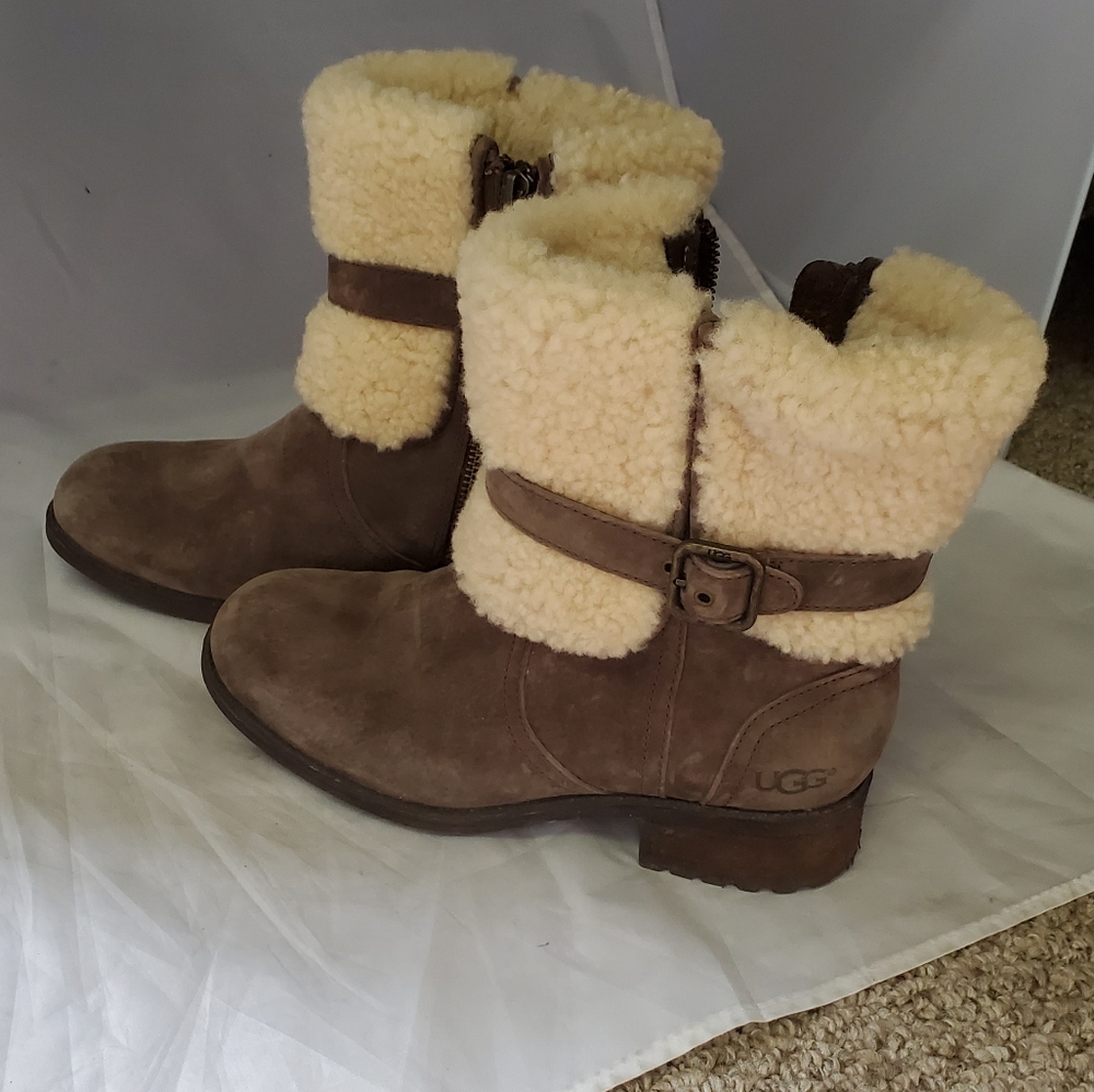 UGG/ Heeled Suede Leather Boots